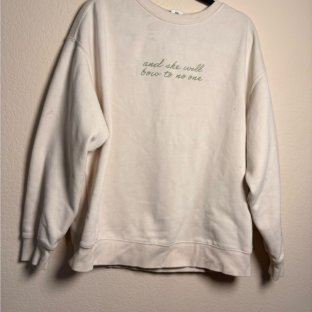 See The Way I See- Embroidered Cream Sweatshirt With Bows